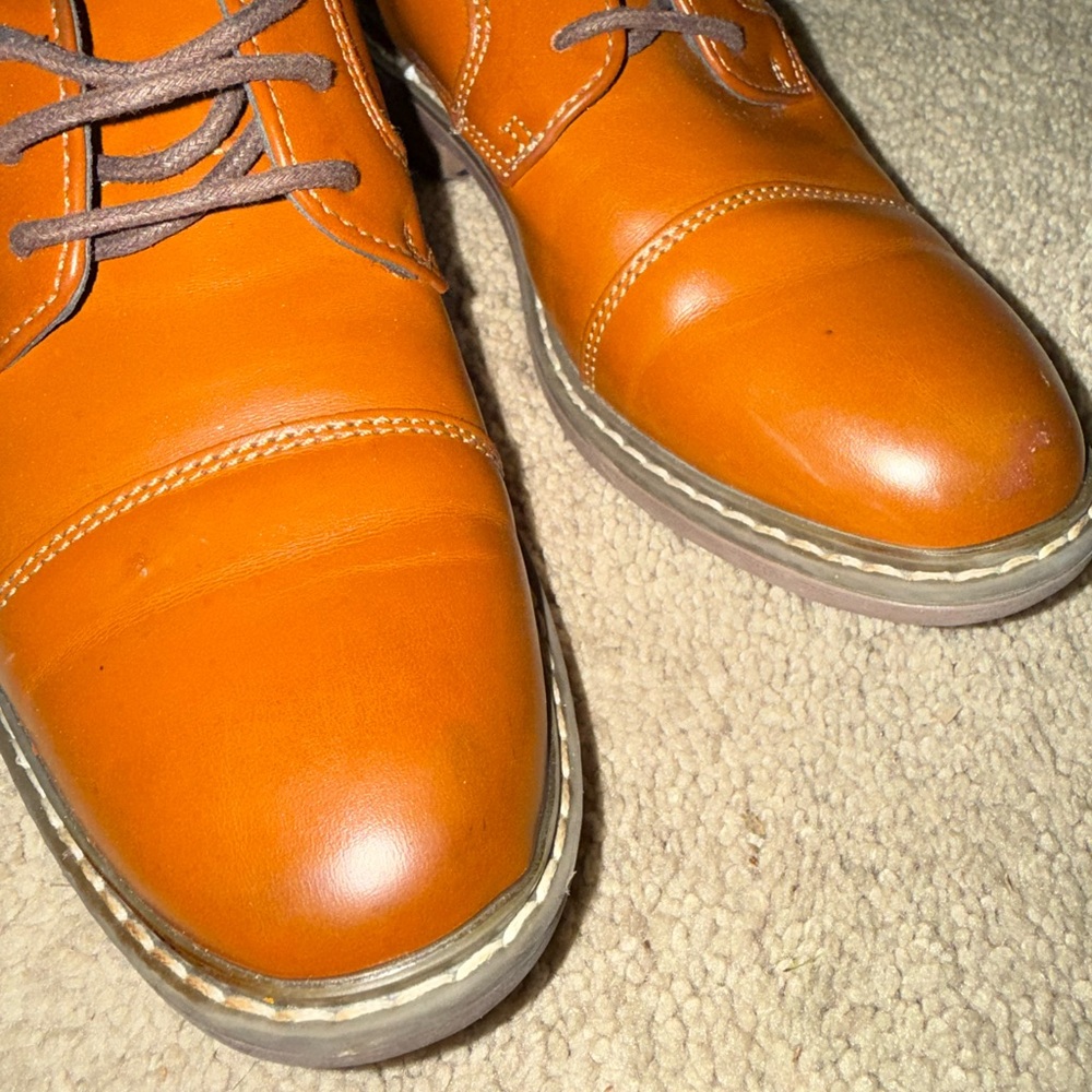 Bruno Marc Men’s Dress Shoes Brown Cap Toe Lace Up‎ Oxford Size 1 - Picture 3 of 9